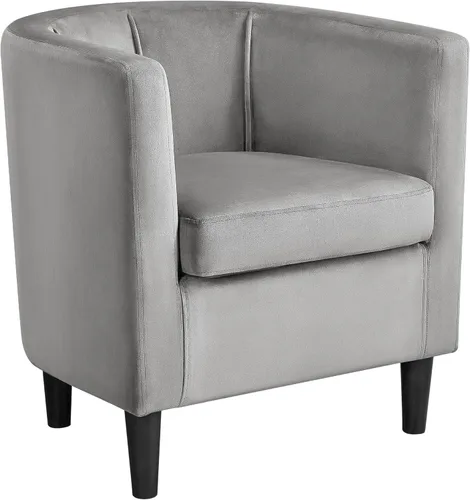 Vista 17 de Yaheetech - Silla de terciopelo decorativa, sillones modernos y cómodos, silla de sofá de barril tapizada para sala de estar, dormitorio, sala