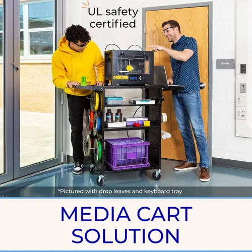 Vista 3 de Line Leader Stellar - Carrito AV Reimagina tu carrito de profesores con revolucionario revestimiento de tablero de clavijas y 12 ganchos móviles