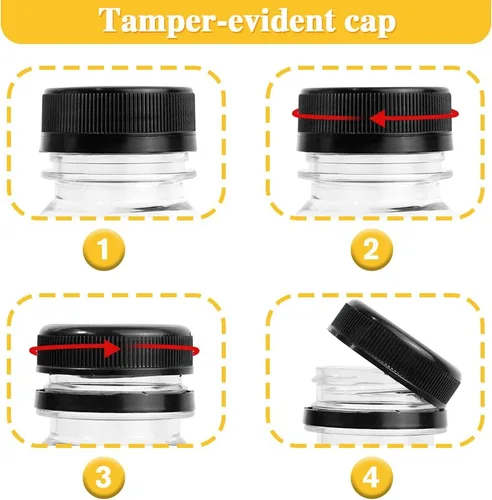 Vista 5 de Botellas de Jugo – Botellas de 8 onzas con tapas, 12 piezas Recipientes de Plástico para Jugo con Tapas, Recipientes de Bebidas Reutilizables