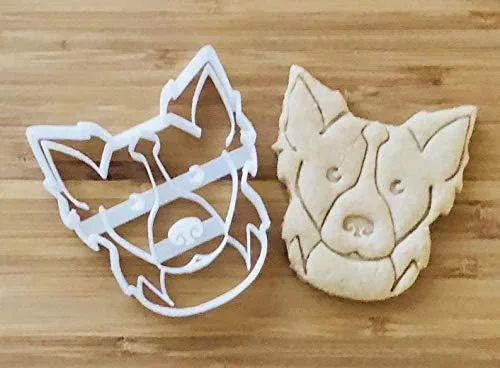 Vista 2 de Border Collie - Cortador de galletas y cortador de golosinas para perros, cara de 4 pulgadas