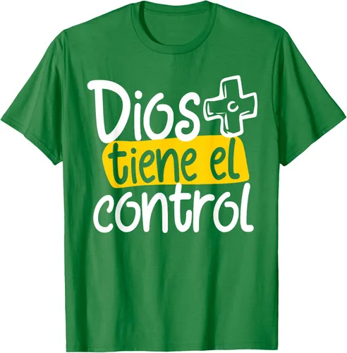 Vista 4 de Regalo Cristiano En Español Christian Spanish Dios Tiene Con Camiseta, Negro
