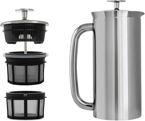 Vista 2 de ESPRO - Prensa francesa P7 - Cafetera y tetera aislada de acero inoxidable de doble pared con microfiltro - Mantiene las bebidas calientes durante