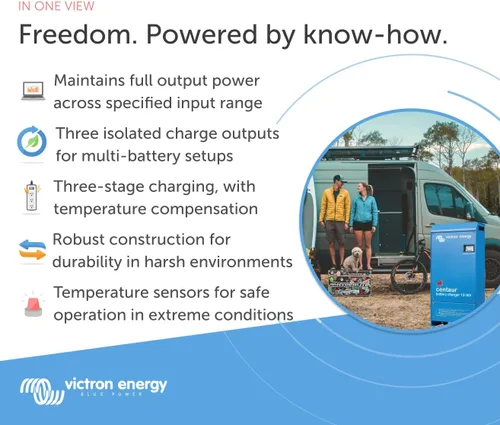 Vista 2 de Victron Energy Cargador de batería Centaur de 12 voltios y 80 amperios de 3 bancos