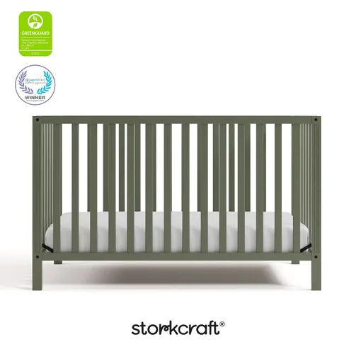 Vista 7 de Storkcraft Morningside - Cuna convertible 5 en 1, color verde oliva