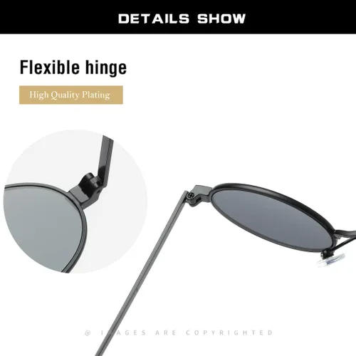 Vista 5 de kimorn Gafas de sol pequeñas redondas marco de metal ovaladas colores caramelo Unisex gafas de sol K0577