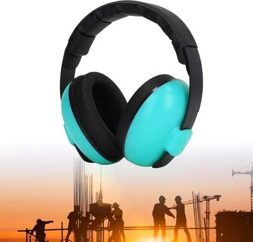 Vista 4 de Orejeras para bebé, reducción de ruido NRR 31dB para aviones, orejeras a prueba de sonido con cabeza suave, protección auditiva plegable para bebés