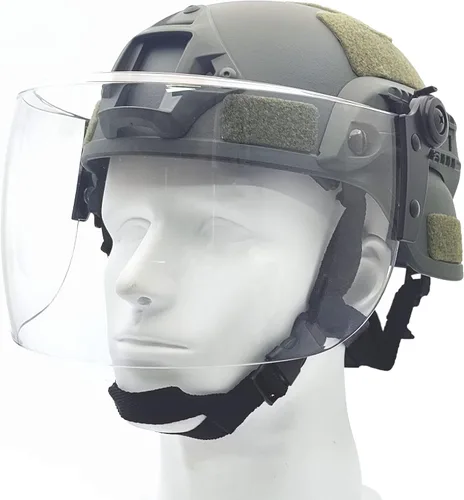 Vista 10 de Casco táctico ACH Airsoft con visera transparente de cara completa, protector protector MICH 2000 modo para paintball al aire libre CS Wargame