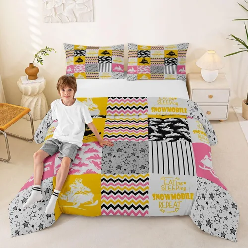 Vista 49 de Erosebridal Softball Comforter Set Patchwork Buffalo Plaid Twin Bedding Sets for Girls Kids Teens Child Galaxy Stars Ball Game Baseball Comforter