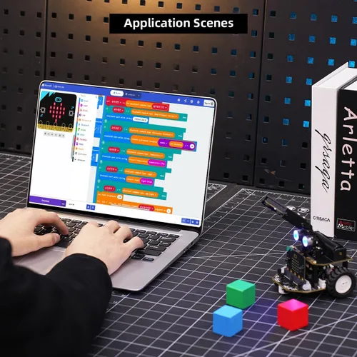 Vista 4 de LewanSoul Microbit - Kit de robot inteligente, programable STEM Coding Car para principiantes y adolescentes mayores de 12 años, juego de ingeniería