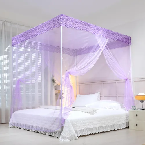 Vista 10 de naturetalk Dosel de cama, cortina de cama de princesa para niñas y adultos, red de cúpula rectangular de encaje
