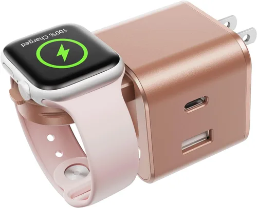 Vista 10 de BeaSaf Bloque de carga de 36 W para Apple con cargador de reloj integrado, bloque de cargador rápido PD plegable para iPhone, cargador de pared