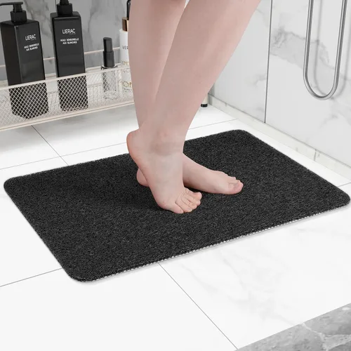 Vista 42 de Hargiis - Tapete antideslizante de secado rápido para tina y ducha, tapete exfoliante para pies, para baño, cocina u hotel, beige, 24 x 16 pulgadas