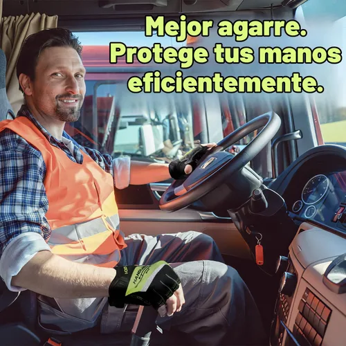 Vista 5 de AIGEVTURE Guantes de trabajo sin dedos para hombres, guantes de trabajo Framer, multiusos, ajuste de rendimiento, transpirables, duraderos Verde