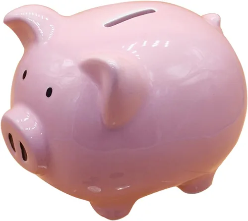 Vista 6 de Divertida alcancía de cerdo para ahorrar dinero, banco de cerámica personalizado para niños, niñas, niños, adolescentes, adultos, decoración de Azul
