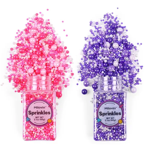 Vista 16 de Chispas comestibles de Navidad para hornear, chispas de Navidad, chispas de nonpareils, chispas rojas y verdes para galletas, magdalenas, fresas