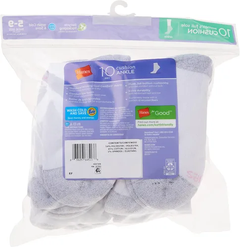 Vista 7 de Hanes Women's Value, Ankle Soft Moisture-Wicking Socks, Available in 10 and 14-Packs