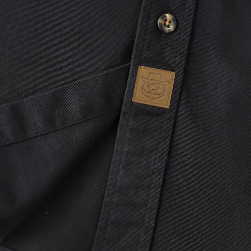 Vista 3 de Dubinik® Camisa de manga larga con botones para hombre, estilo casual, de trabajo, con dos bolsillos, de algodón, ajuste regular, vintage