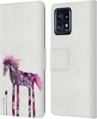 Vista 21 de Head Case Designs Officially Licensed Wyanne Quiet Creative Animals 2 Leather Book Wallet Case Cover Compatible with Motorola Moto Edge 40 Pro