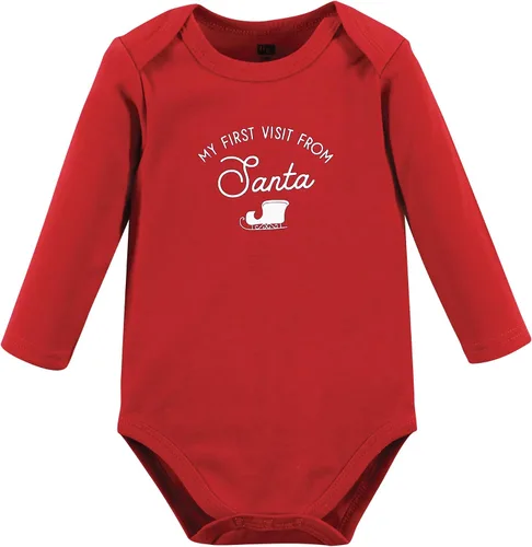 Vista 140 de Hudson Baby Body unisex de algodón de manga larga para bebé, leopardo rosa rojo