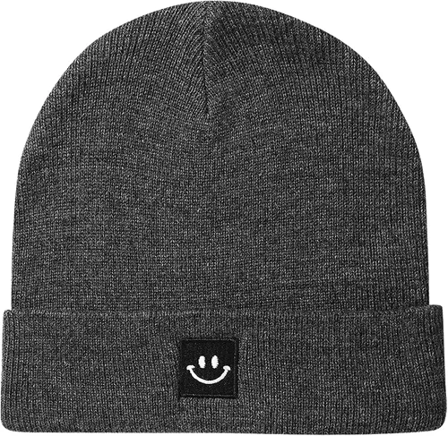 Vista 13 de MaxNova Gorro de punto con cara sonriente para hombres/mujeres