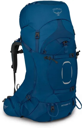 Vista 21 de Osprey Aether 65L Mochila de mochilero para hombre, color negro, S/M, ajuste extendido