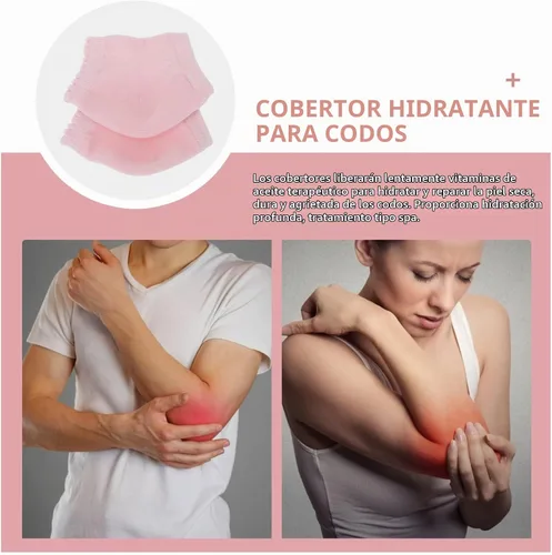 Vista 5 de FOMIYES 2 pares de fundas de gel para codo, mangas exfoliantes hidratantes para piel seca y agrietada, protección de codo elástica y transpirable