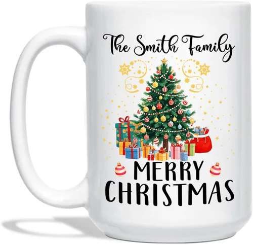 Vista 19 de Taza Personalizada Construcción De Muñeco De Nieve Con Nombre, Taza De Café De Navidad Muñeco De Nieve, Tazas De Árbol De Navidad Personalizadas