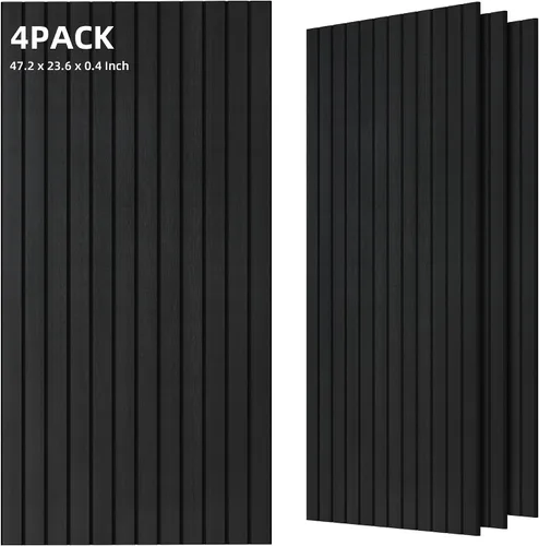 Vista 31 de TO-TH Juego de 4 paneles de pared insonorizados de 47.2 x 23.6 pulgadas con aspecto de madera, absorben el sonido, paneles acústicos grandes