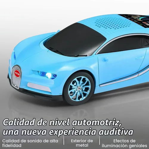 Vista 5 de WSTER Altavoz Bluetooth de lujo modelo de automóvil deportivo con sonido HD, emparejamiento estéreo TWS, pantalla de visualización, micrófono Azul