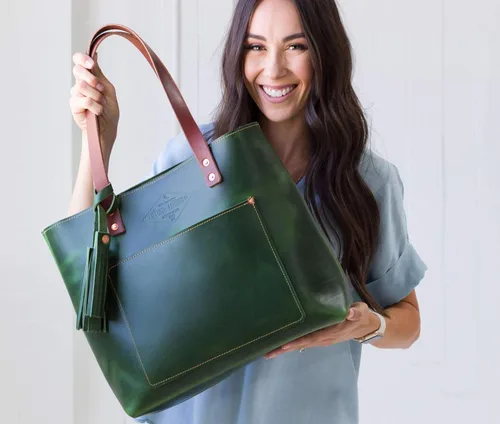 Vista 2 de Bolso de mano de cuero verde para mujer, bolso de cuero verde, bolso de cuero, bolso de mujer verde, bolso de cuero, bolsa de pañales, bolsa