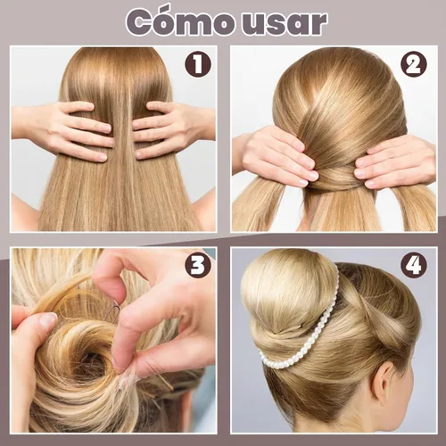 Vista 4 de Juego de 480 horquillas para el cabello, horquillas en forma de U para moños, horquillas para el cabello para mujeres, bandas de goma