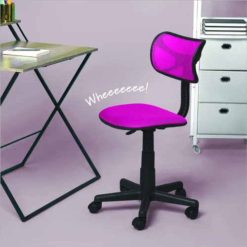 Vista 2 de Urban Shop - Silla de trabajo giratoria de malla, color rosa