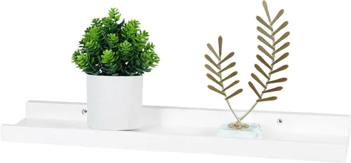 Vista 12 de Estantes flotantes montados en la pared, estantes de pared de 12 pulgadas para decoración y almacenamiento, estante de madera de roble macizo Natural