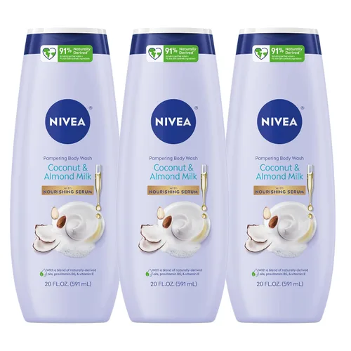 Vista 17 de NIVEA Delicado jabón corporal Orchid and Amber con suero nutritivo, botella de 20 onzas líquidas