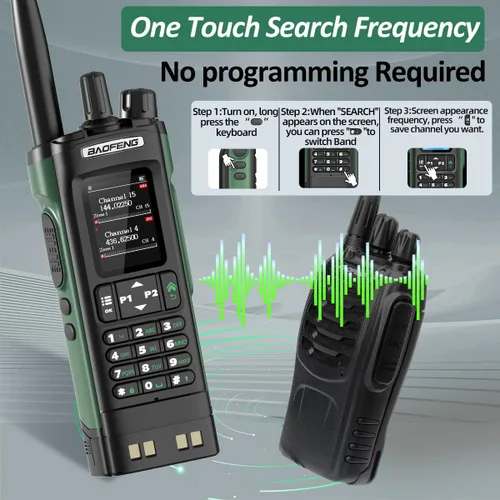 Vista 3 de Radio de Mano BAOFENG DM32 DMR Radio Portátil Recargable Walkie Talkies de Largo Alcance DM32UV 5RM Radio de Dos Vías NOAA Radio del Clima