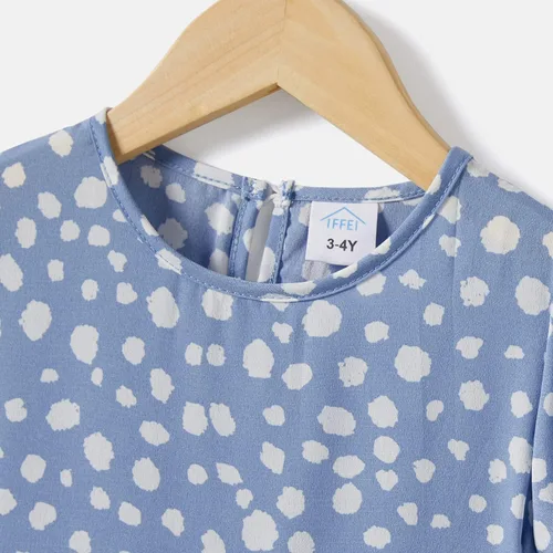 Vista 6 de IFFEI Vestidos de verano para mamá y yo, estilo bohemio, a juego, con volantes, manga abombada, cintura alta, vestido largo por debajo
