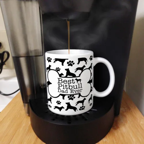 Vista 5 de ThisWear Best Pitbull Dad Ever Dogs - Taza de café de 11 oz (1 unidad)