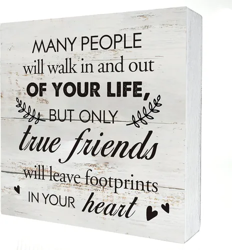 Vista 8 de Kinship Letrero de Caja de Madera Decoración de Escritorio Placa de Bloque de Madera Rústica Letrero de Caja para Decoración de Hogar Sala de Estar
