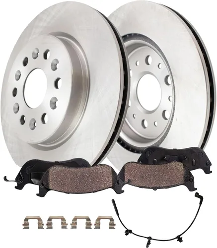 Vista 17 de Detroit Axle - Juego de 4 frenos delanteros para BMW X5 2002, 2003, 2004, 2005, 2006, rotores de freno de disco y pastillas de freno de cerámica