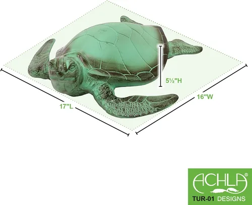 Vista 2 de Achla Designs Tortuga marina, estatua de escultura de animales de jardín
