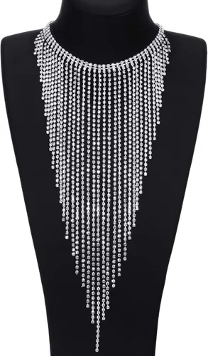 Vista 3 de Collar de borla con aretes de borla para mujer traje de joyería Metal