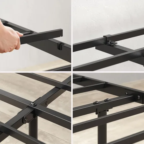 Vista 6 de Zinus Florence - Base de cama con plataforma de metal, base de colchón, no necesita somier, fácil montaje, color negro, tamaño matrimonial