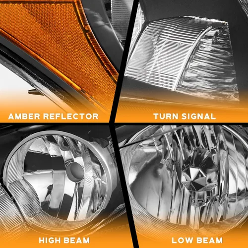 Vista 4 de WEELMOTO Par de faros delanteros para Honda Accord 4DR 2008-2012, repuesto para Honda Accord 4DR 2008, 2009, 2010, 2011, 2012, no es compatible