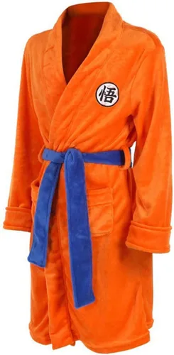 Vista 2 de TIMSOPHIA Bata de albornoz de anime de dragón bata naranja pijama para hombre batas largas