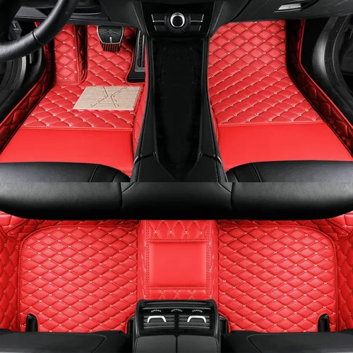 Vista 4 de Alfombrillas personalizadas de segunda fila para coche (negro rojo)