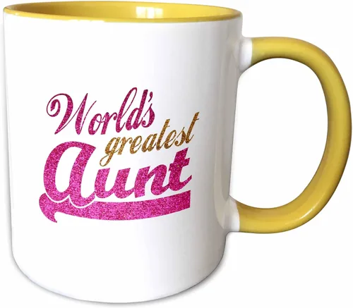 Vista 10 de 3dRose Worlds Greatest Aunt - Taza de 11 onzas, color negro