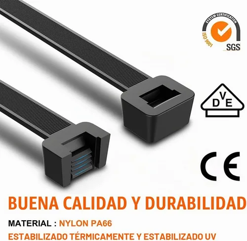 Vista 4 de Bridas de cable con cierre de cremallera, 500 paquetes de bridas de cable de nailon de cierre automático de 4+6+8+10+12 pulgadas de ancho 0.16
