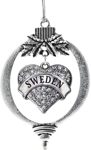 Vista 253 de Inspired Silver Adornos festivos de dije de corazón pave de plata con circonitas cúbicas