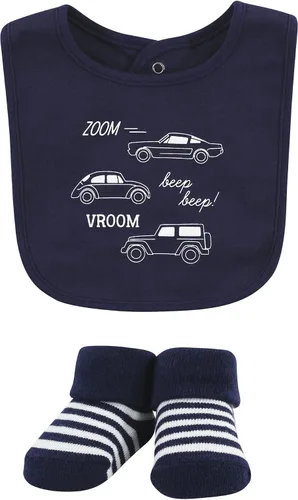 Vista 132 de Hudson Baby Conjunto de babero y calcetines unisex de algodón para bebé
