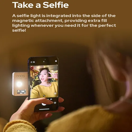 Vista 5 de GODOX MA5R - Luz LED RGB para teléfono, carga magnética, mini luces de video en cámara, iluminación para selfie para fotografía/TikTok/Vlog/Video